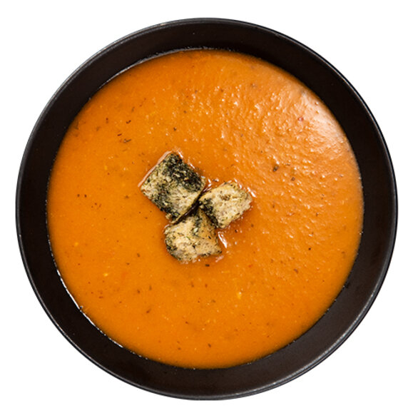 sopa de jitomate confitado